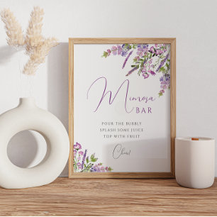Póster Poster de bar Mimosa Lavender acuarela