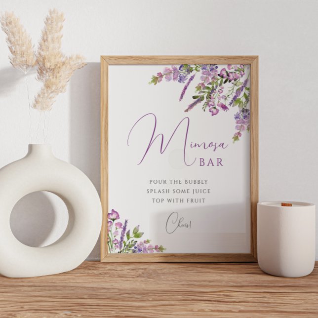 Póster Poster de bar Mimosa Lavender acuarela (Subido por el creador)