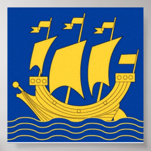 Póster Poster de barco amarillo