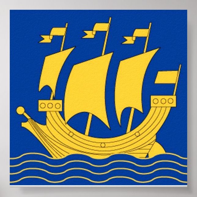 Póster Poster de barco amarillo (Frente)