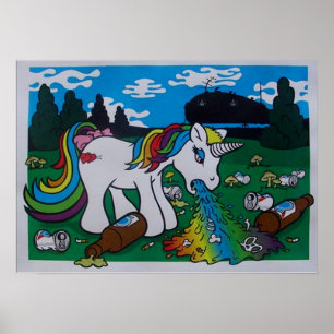 Póster Poster de Barfing Unicorn