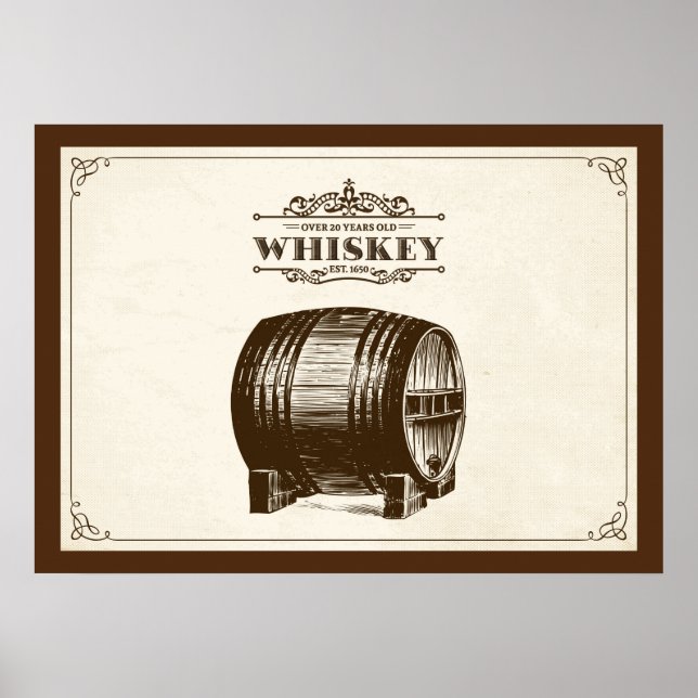 Póster Poster de barril de Whiskey (Frente)
