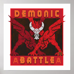 Póster Poster de batalla demónico