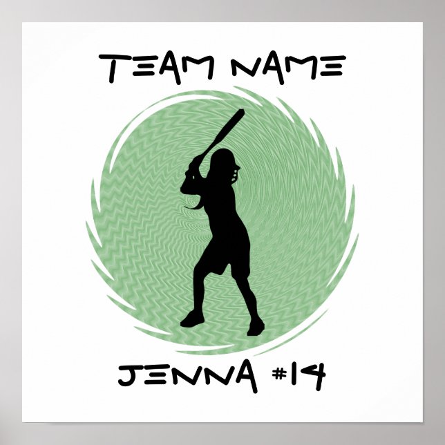 Póster Poster de baterías Softball (Frente)