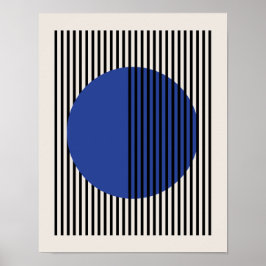 Póster Poster de Bauhaus, Poster de Líneas de Círculo Azu