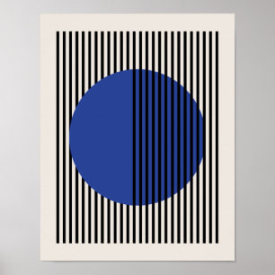 Póster Poster de Bauhaus, Poster de Líneas de Círculo Azu