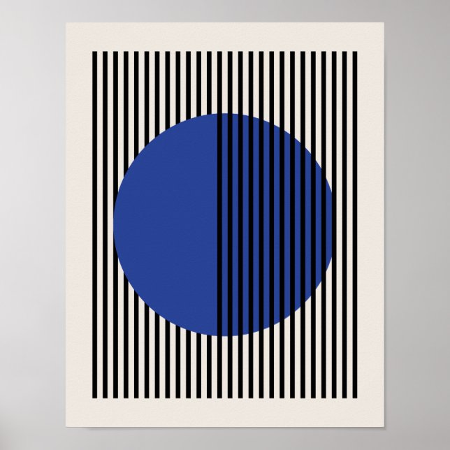 Póster Poster de Bauhaus, Poster de Líneas de Círculo Azu (Frente)