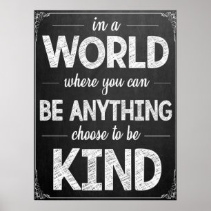 Póster Poster de Be Kind Chalkboard