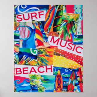 Póster Poster de Beach & Surf Collage