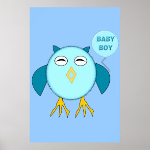 Póster Poster de Bebé Azul Cute