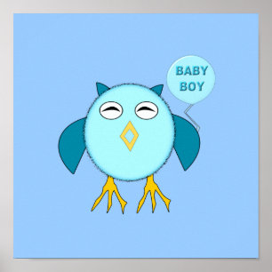 Póster Poster de Bebé Azul Cute