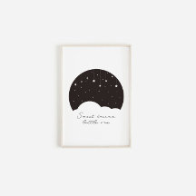 poster de bebé de sueño dulce blanco y negro