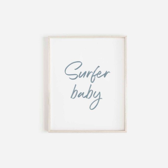 Póster Poster de bebé surfista azul acuarela muda (Subido por el creador)
