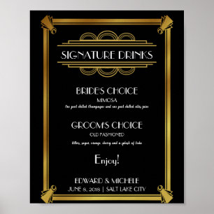 Póster Poster de bebidas Art Deco