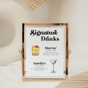 Póster Poster de bebidas con estilo retro vintage
