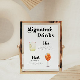 Póster Poster de bebidas con estilo retro vintage