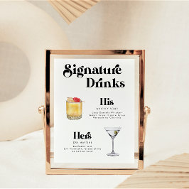 Póster Poster de bebidas con estilo retro vintage
