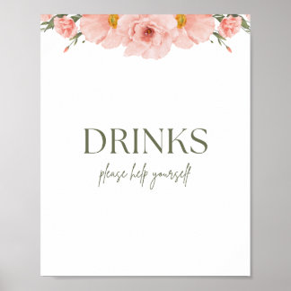 Póster Poster de bebidas de Baby Shower con sabor a rosa
