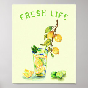 Póster Poster de bebidas Guay de limón fresco - Personali