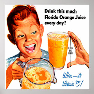 PÓSTER POSTER DE BEBIDAS NARANJA JUICE