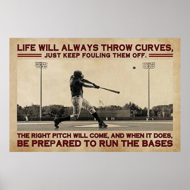 Póster Poster de Béisbol, Béisbol Wall Art, Béisbol (Frente)