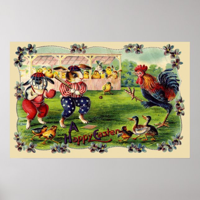 Póster Poster de Béisbol Conejo de Pascua (Frente)