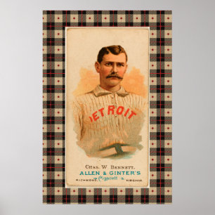 Póster Poster de Béisbol de la Antigua Detroit