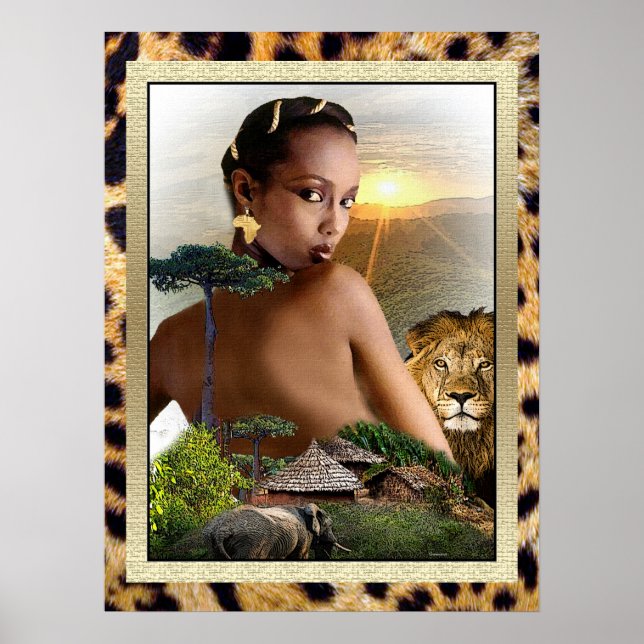 Póster Poster de Belleza Africana (Frente)