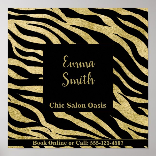 Póster Poster de belleza de patrón dorado (Frente)