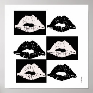 Póster poster de besos negros y blancos