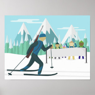 Póster Poster de biatlón - Coloque su texto