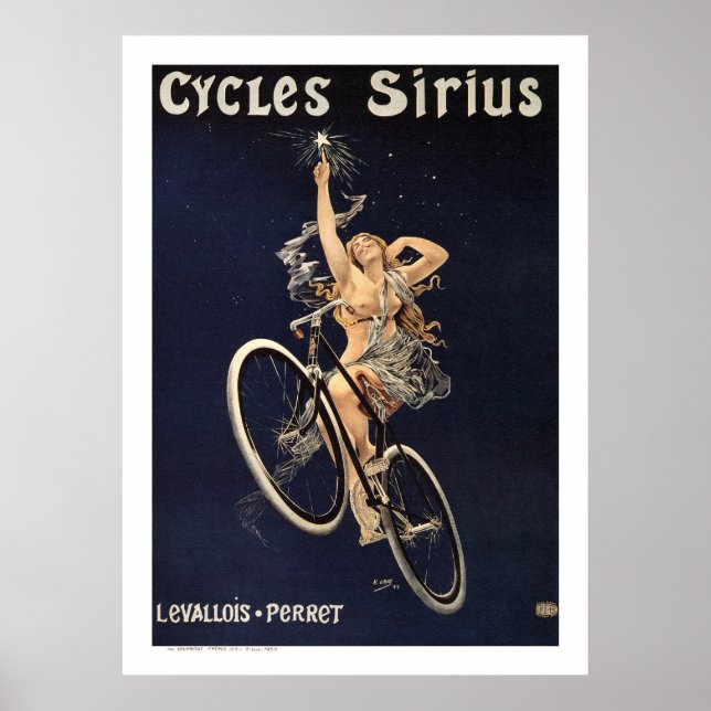 Póster Poster de bicicleta de cosecha - Ciclos Sirius - p (Frente)