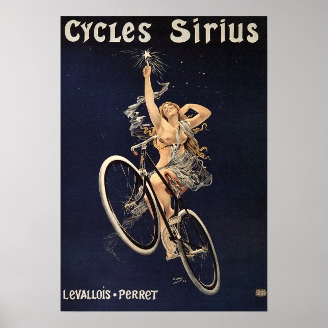 Póster Poster de bicicleta de época - Ciclos Sirius (Frente)