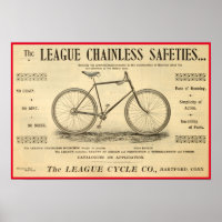 poster de Bicicleta de la Liga de 1894 sin Caín