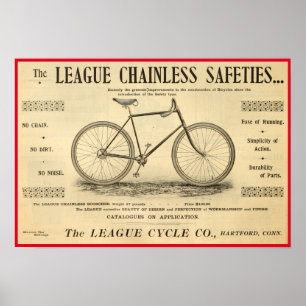 Póster poster de Bicicleta de la Liga de 1894 sin Caín