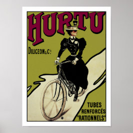 Póster Poster de bicicletas de época: Bicicletas Hurtu