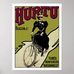 Póster Poster de bicicletas de época: Bicicletas Hurtu