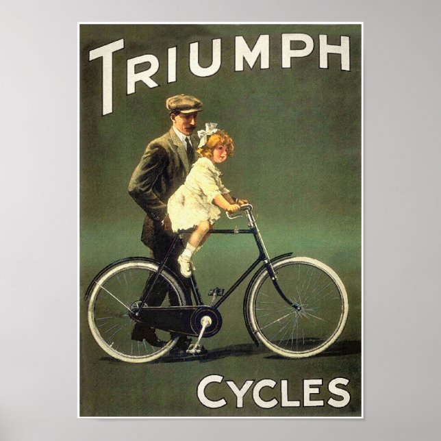 Póster Poster de bicicletas de época: ciclos triunfales (Frente)