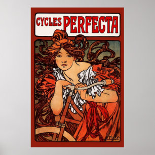 Póster Poster de bicicletas de estilo Art Nouveau de Much