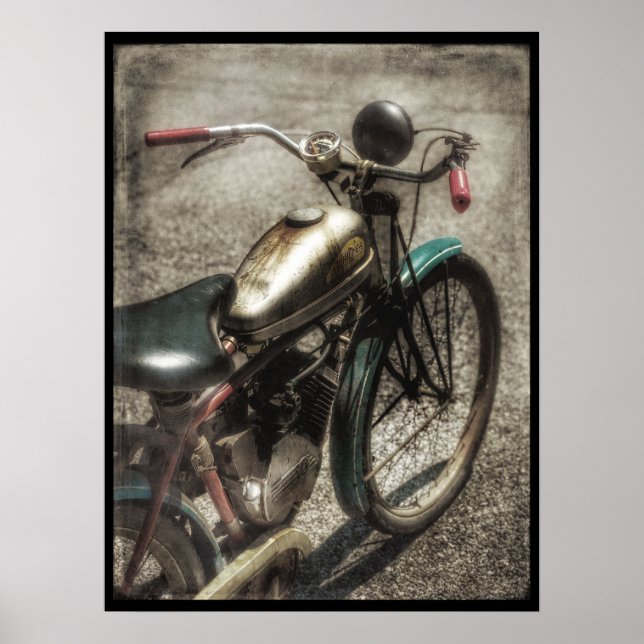 Póster Poster de bicicletas motorizadas de época (Frente)