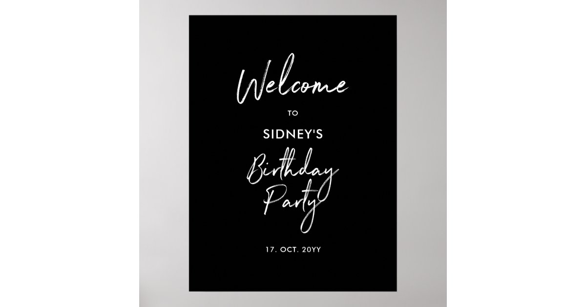 Póster Poster de bienvenida a la fiesta de cumpleaños mod | Zazzle.es