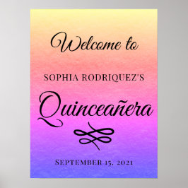 Póster Poster de Bienvenida a los 15 Años de la Quinceañe