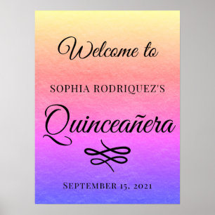 Póster Poster de Bienvenida a los 15 Años de la Quinceañe