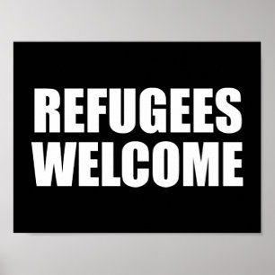 Póster Poster de bienvenida a los refugiados