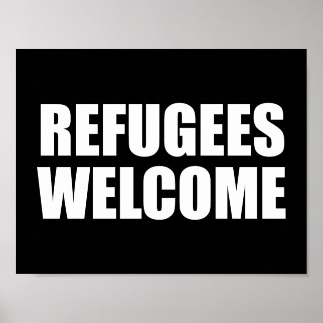 Póster Poster de bienvenida a los refugiados (Frente)