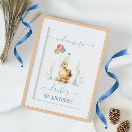 Póster Poster de bienvenida al primer cumpleaños del pato