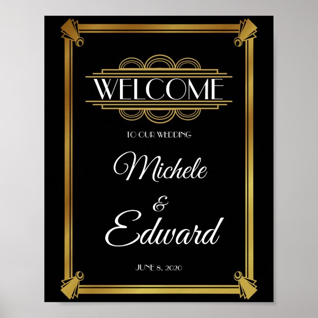 Póster Poster de bienvenida Art deco (Frente)