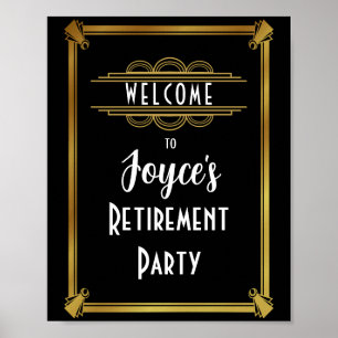 Póster Poster de bienvenida Art deco crea tu propio poste