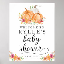 Poster de bienvenida Baby Shower de Ball Pumpkins