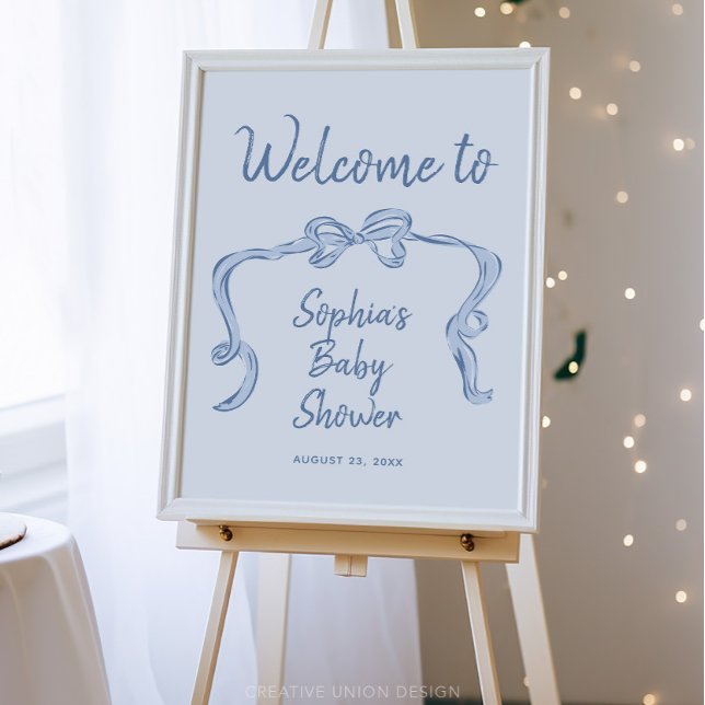 Póster Poster de bienvenida Baby Shower de Hand Drawn Blu (Subido por el creador)